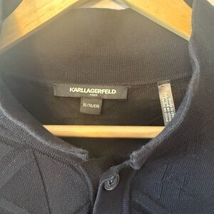 Karl Lagerfeld Men's Black Cardigan Sweater